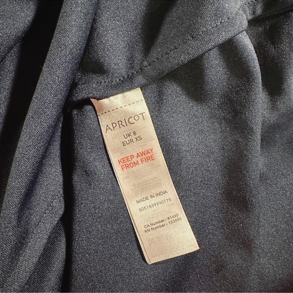 NWT Apricot Navy Blue Beaded Halterneck Bodice Chiffon Skirt Mini Dress UK 8 - Picture 4 of 13
